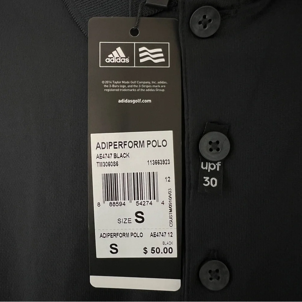 Men's Adidas Black Performance Golf Polo NWT